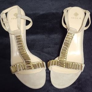 Isola Size 11 suede Bejeweled Dressy Sandals - NEVER WORN